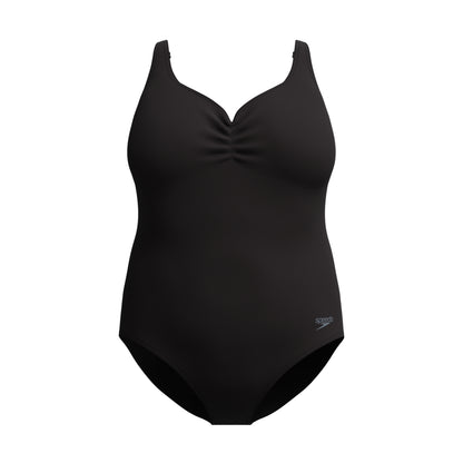 Black - Front - Speedo Womens-Ladies Shaping AquaNite Plus One Piece Swimsuit