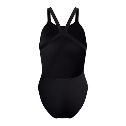Black - Back - Speedo Womens-Ladies Solid Leaderback One Piece Swimsuit