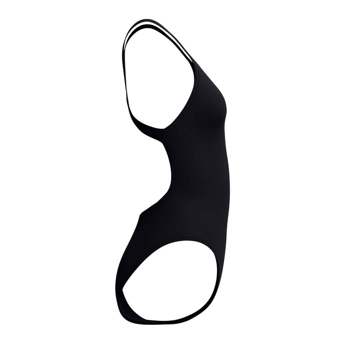 Black - Side - Speedo Womens-Ladies Solid Leaderback One Piece Swimsuit