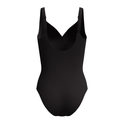 Black - Back - Speedo Womens-Ladies Twist Knot Shaping One Piece Swimsuit