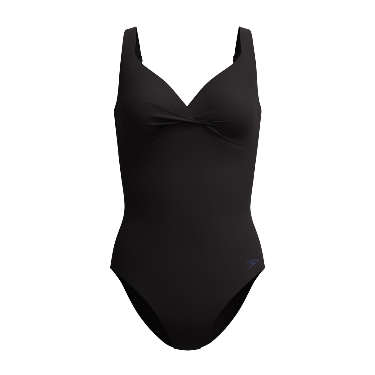Black - Front - Speedo Womens-Ladies Twist Knot Shaping One Piece Swimsuit