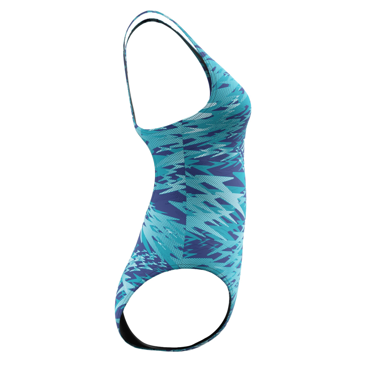 Light Blue-Blue - Side - Speedo Womens-Ladies Hyperboom Medalist Repeat Logo One Piece Swimsuit