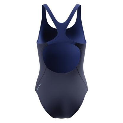 Blue - Back - Speedo Womens-Ladies Splice Medalist One Piece Swimsuit