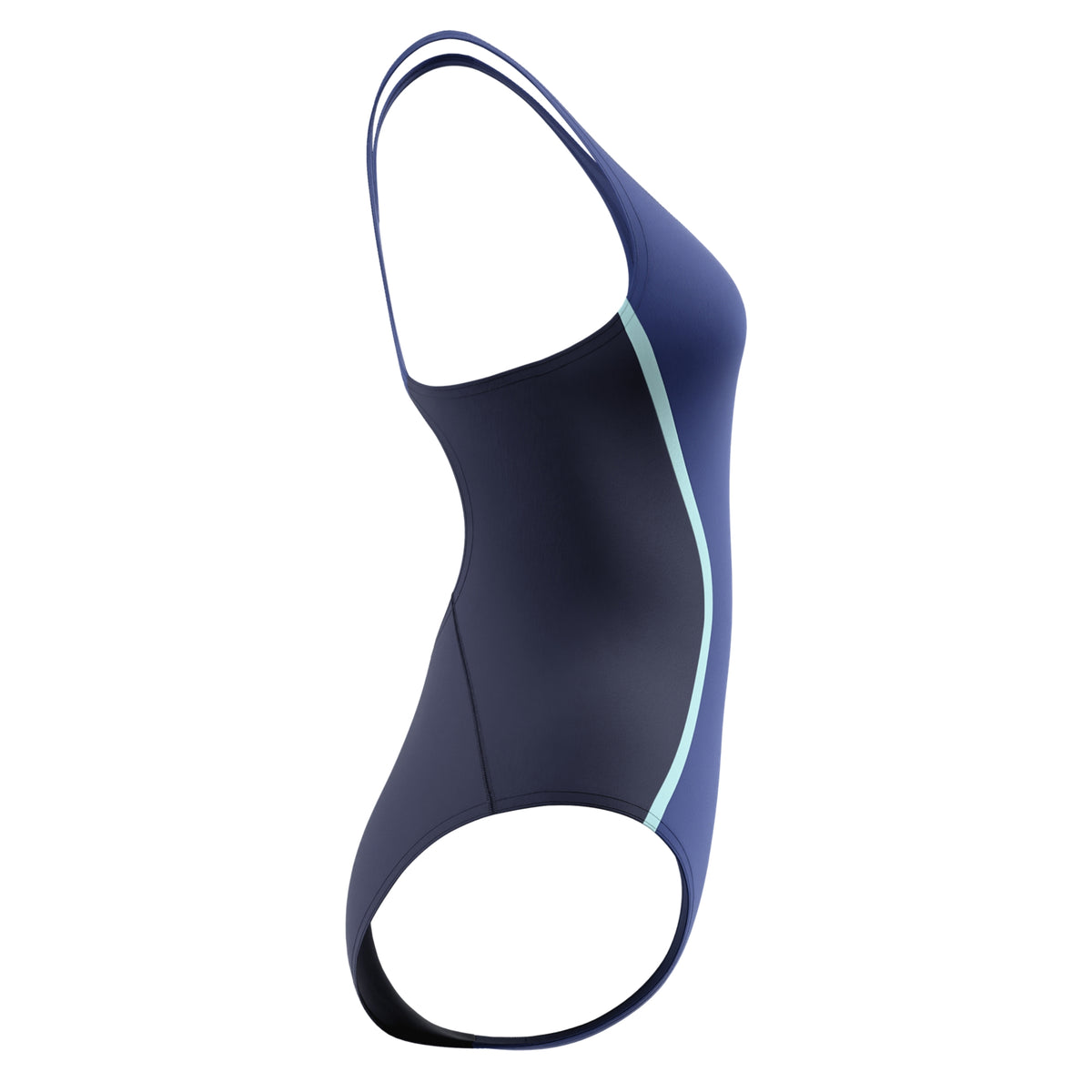 Blue - Side - Speedo Womens-Ladies Splice Medalist One Piece Swimsuit