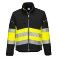 Black-Yellow - Front - Portwest Mens PW3 Hi-Vis 3 Layer Class 1 Soft Shell Jacket