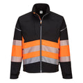Black-Orange - Front - Portwest Mens PW3 Hi-Vis 3 Layer Class 1 Soft Shell Jacket