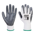 White-Grey - Front - Portwest Unisex Adult VA310 Flexible Nitrile Grip Gloves