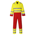 Yellow-Red - Front - Portwest Unisex Adult Services Bizflame Pro High-Vis Overalls