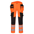 Orange-Black - Front - Portwest Mens DX4 Hi-Vis Detachable Holster Pocket Rail Trousers