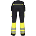 Yellow-Black - Back - Portwest Mens DX4 Class 1 Hi-Vis Detachable Holster Pocket Trousers