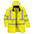 Yellow - Front - Portwest Mens Hi-Vis 7 In 1 Traffic Jacket