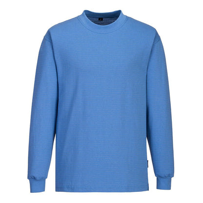 Hamilton Blue - Front - Portwest Mens Anti-Static Long-Sleeved T-Shirt