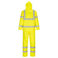 Yellow - Back - Portwest Unisex Adult Hi-Vis Packaway Rain Suit
