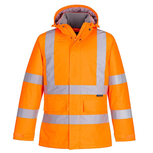 Orange - Front - Portwest Mens Hi-Vis Winter Jacket