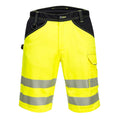 Yellow-Black - Front - Portwest Mens PW3 Contrast Panel Hi-Vis Shorts