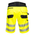 Yellow-Black - Back - Portwest Mens PW3 Contrast Panel Hi-Vis Shorts