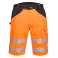 Orange-Black - Front - Portwest Mens PW3 Contrast Panel Hi-Vis Shorts