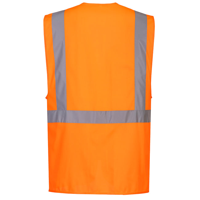 Orange - Back - Portwest Mens Executive Pocket Hi-Vis Vest