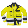 Yellow-Navy - Front - Portwest Womens-Ladies Lille Contrast Hi-Vis Bomber Jacket