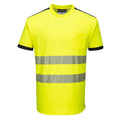 Yellow-Black - Front - Portwest Mens PW3 Cotton Hi-Vis Comfort T-Shirt