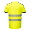 Yellow-Navy - Back - Portwest Mens PW3 Cotton Hi-Vis Comfort T-Shirt