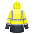 Yellow-Navy - Back - Portwest Mens Hi-Vis Bizflame Rain Multi-Norm Jacket