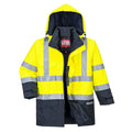 Yellow-Navy - Front - Portwest Mens Hi-Vis Bizflame Rain Multi-Norm Jacket