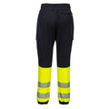 Black-Yellow - Back - Portwest Mens KX3 Hi-Vis Flexible Jogging Bottoms