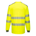 Yellow-Navy - Back - Portwest Mens PW3 Cotton Hi-Vis Comfort Long-Sleeved T-Shirt