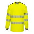 Yellow-Black - Front - Portwest Mens PW3 Cotton Hi-Vis Comfort Long-Sleeved T-Shirt