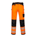 Orange-Black - Front - Portwest Womens-Ladies PW3 Stretch Hi-Vis Work Trousers
