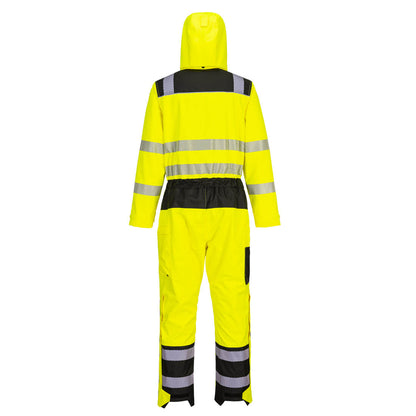 Yellow-Black - Back - Portwest Unisex Adult PW3 Waterproof Hi-Vis Overalls