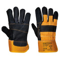 Yellow-Black - Front - Portwest Unisex Adult Cowhide Leather Furniture Gloves