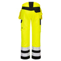 Yellow-Black - Back - Portwest Mens PW2 Hi-Vis Holster Pocket Trousers