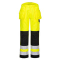 Yellow-Black - Front - Portwest Mens PW2 Hi-Vis Holster Pocket Trousers