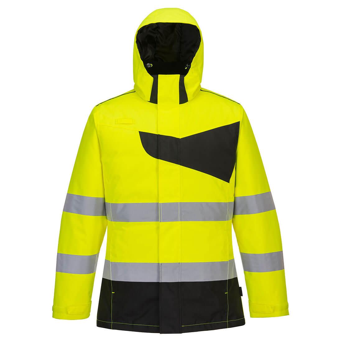 Yellow-Black - Front - Portwest Mens PW2 High-Vis Winter Jacket