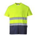 Yellow-Navy - Front - Portwest Mens Contrast Hi-Vis Comfort T-Shirt
