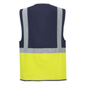 Yellow-Navy - Back - Portwest Mens Paris Contrast Hi-Vis Vest