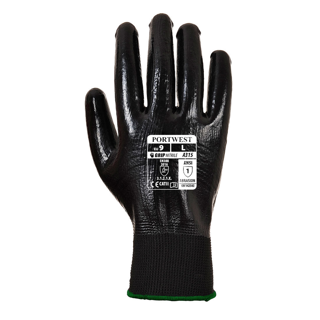 Black - Back - Portwest A315 All-Flex Grip Gloves