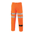 Orange - Front - Portwest Mens Hi-Vis Rail Work Trousers