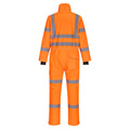 Orange - Back - Portwest Mens Extreme Rain Hi-Vis Safety Overalls