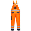 Orange-Navy - Back - Portwest Mens Dijon Contrast High-Vis Safety Bib And Brace Trouser