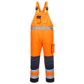 Orange-Navy - Front - Portwest Mens Dijon Contrast High-Vis Safety Bib And Brace Trouser