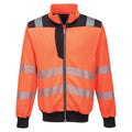 Orange-Black - Front - Portwest Mens PW3 Hi-Vis Full Zip Safety Sweatshirt