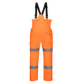 Orange - Back - Portwest Mens Rain Hi-Vis Safety Bib And Brace Trouser