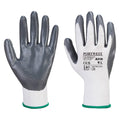 Grey-White - Front - Portwest Unisex Adult A310 Flexo Nitrile Grip Gloves