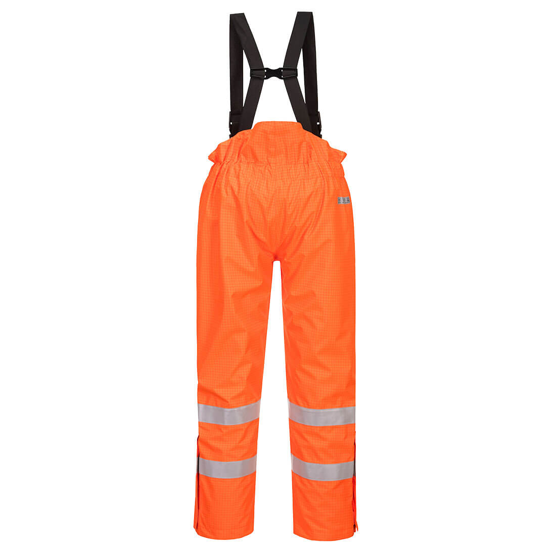 Orange - Back - Portwest Mens Hi-Vis Bizflame Rain Anti-Static Safety Trousers