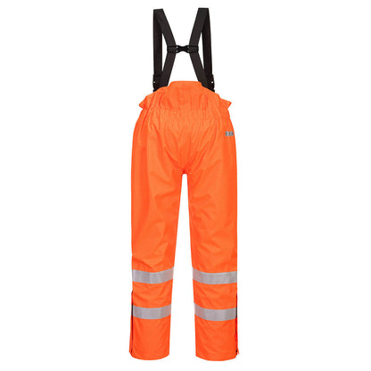 Orange - Back - Portwest Mens Hi-Vis Bizflame Rain Anti-Static Safety Trousers