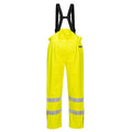 Yellow - Back - Portwest Mens Bizflame Rain Hi-Vis Trousers