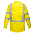 Yellow - Back - Portwest Mens Bizflame Hi-Vis Flame Resistant Shirt